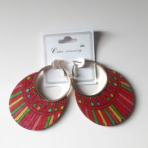 Chloe Accessory Hoop And Wooden Earrings